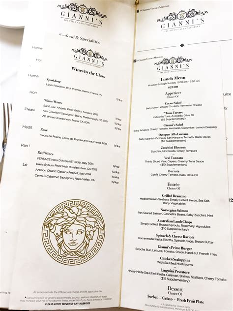 versace mansion brunch|versace mansion menu prices.